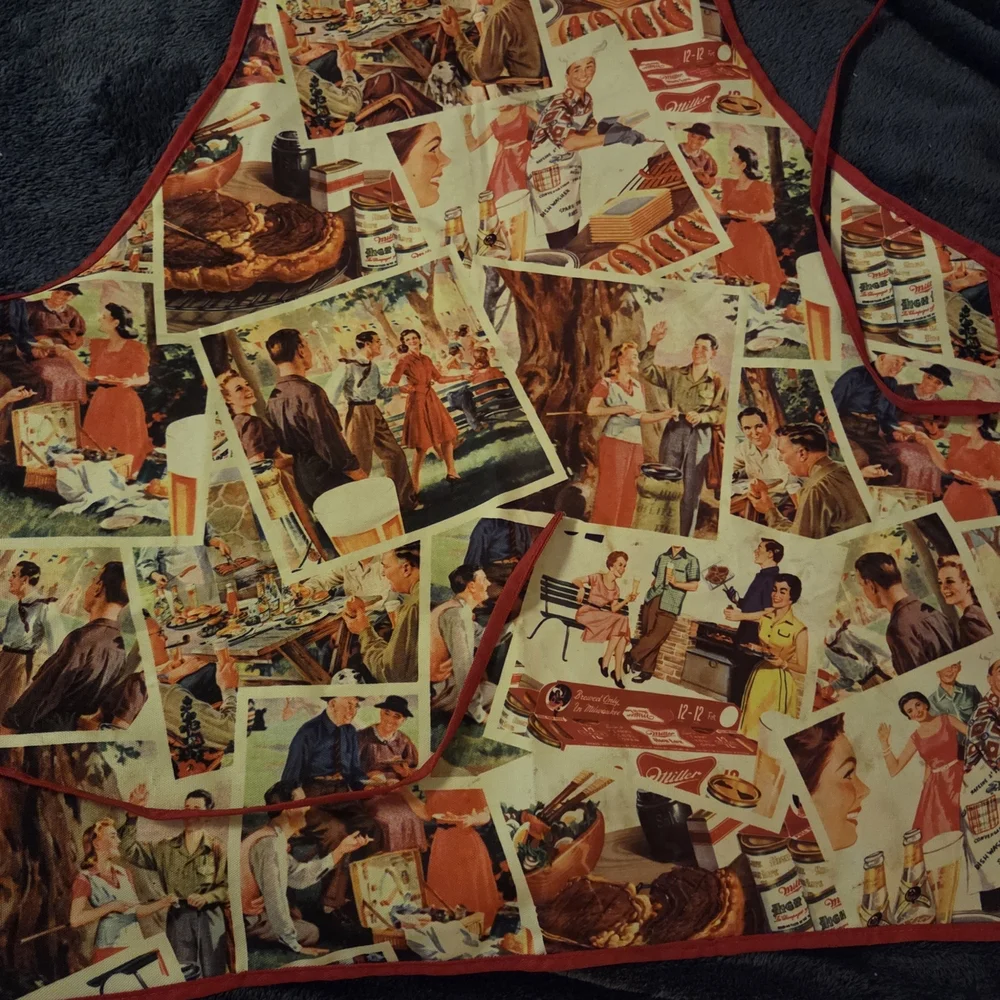 Grill Master Energy | Miller High Life Retro Beer Advertising Apron BBQ Ready